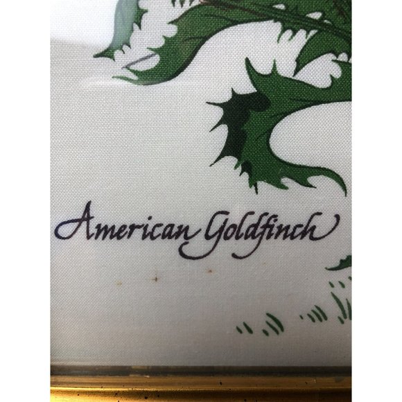 Framed 12x14 Cranston VIP Bird Fabric Panel American Goldfinch, Trapunto Art - Picture 2 of 5